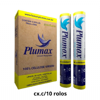 Lenol hospitalar de papel econmico Plumax cx.c/10 rolos