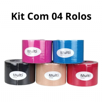 Kit 04 Fita Bandagem Elstica Funcional Kinesio Taping Muscle Fix - Multilaser Sade