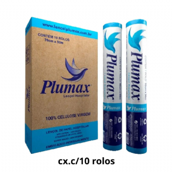 Lenol hospitalar de papel Plumax cx.c/10 rolos