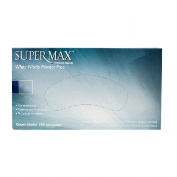 Luva de procedimento nitrlica sem p Branca c/100 Supermax