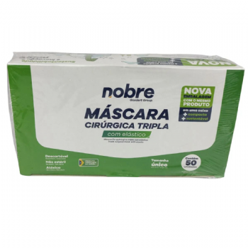 Mscara cirrgica tripla com elstico cx.c/50 Nobre