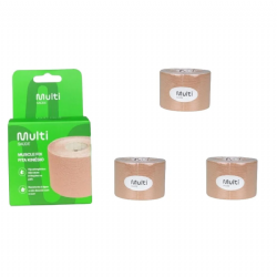 Kit 03 Fita Bandagem El�stica Funcional Kinesio Taping Muscle Fix - Multilaser Sa�de