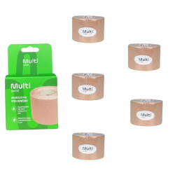 Kit 05 Fita Bandagem El�stica Funcional Kinesio Taping Muscle Fix - Multilaser Sa�de