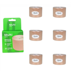 Kit 06 Fita Bandagem El�stica Funcional Kinesio Taping Muscle Fix - Multilaser Sa�de