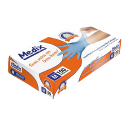 Luva de procedimento nitr�lica sem p� Azul c/100 Medix