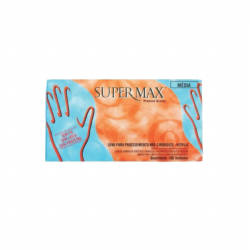 Luva de procedimento nitr�lica sem p� Azul c/100 Supermax