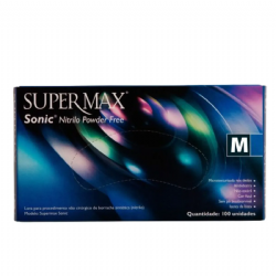 Luva de procedimento nitr�lica sem p� Azul Cobalto Sonic c/100 Supermax