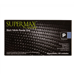 Luva de procedimento nitr�lica sem p� Preta c/100 Supermax