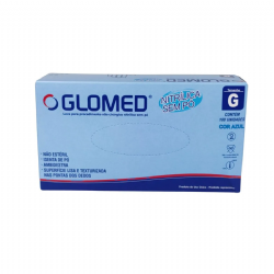 Luva de procedimento nitr�lica sem p� Azul c/100 Glomed