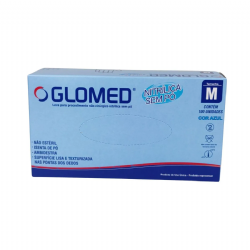 Luva de procedimento nitr�lica sem p� Azul c/100 Glomed