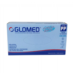 Luva de procedimento nitr�lica sem p� Azul c/100 Glomed