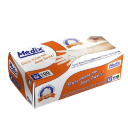 Luva de procedimento em l�tex com p� c/100 Medix