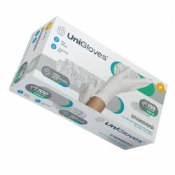 Luva de procedimento em l�tex com p� c/100 Unigloves