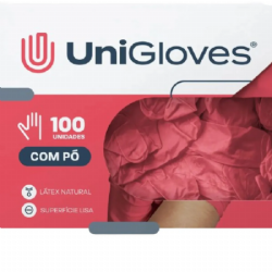 Luva de procedimento em l�tex com p� Red c/100 Unigloves