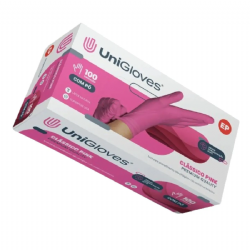 Luva de procedimento em l�tex com p� Rosa c/100 Unigloves