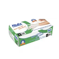Luva de procedimento em l�tex sem p� c/100 Medix