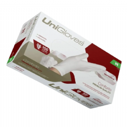 Luva de procedimento em l�tex sem p� c/100 Unigloves