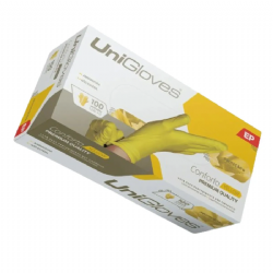 Luva de procedimento em l�tex sem p� Yellow c/100 Unigloves