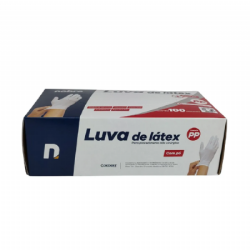Luva de procedimento em l�tex com p� c/100 Nobre