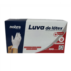 Luva de procedimento em l�tex com p� c/100 Nobre