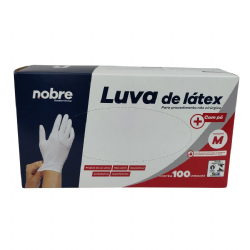 Luva de procedimento em l�tex com p� c/100 Nobre