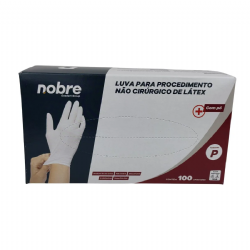 Luva de procedimento em l�tex com p� c/100 Nobre