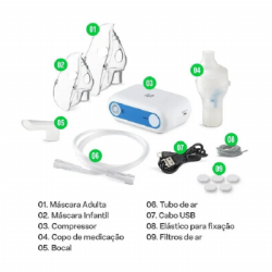 Inalador compressor Neb Compact HC025 Multilaser Sa�de