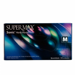 Luva de procedimento nitr�lica sem p� Azul Cobalto Sonic c/100 Supermax