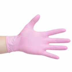 Luva de procedimento nitr�lica sem p� Rosa c/100 Medix