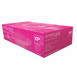 Luva de procedimento nitr�lica sem p� Rosa c/100 Supermax