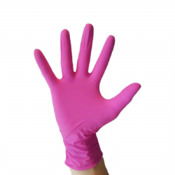 Luva de procedimento nitr�lica sem p� Rosa c/100 Supermax