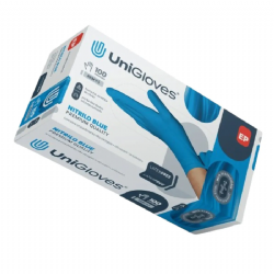 Luva de procedimento nitr�lica sem p� Azul c/100 Unigloves