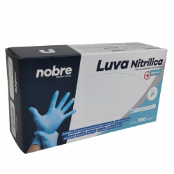 Luva de procedimento nitr�lica sem p� Azul c/100 Nobre