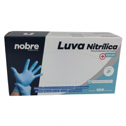 Luva de procedimento nitr�lica sem p� Azul c/100 Nobre