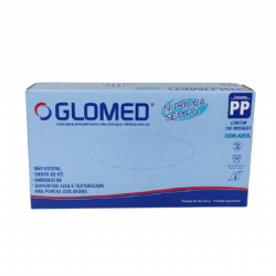 Luva de procedimento nitr�lica sem p� Azul c/100 Glomed