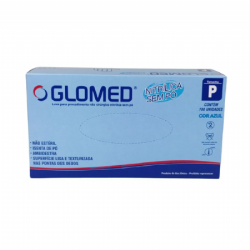 Luva de procedimento nitr�lica sem p� Azul c/100 Glomed