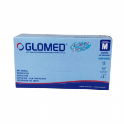 Luva de procedimento nitr�lica sem p� Azul c/100 Glomed