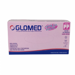 Luva de procedimento nitr�lica sem p� Rosa c/100 Glomed