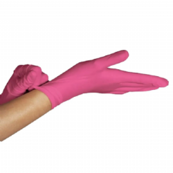 Luva de procedimento em l�tex com p� Rosa c/100 Unigloves