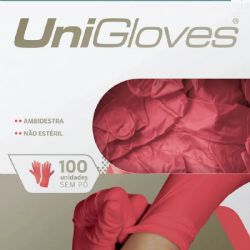 Luva de procedimento em l�tex sem p� Red c/100 Unigloves