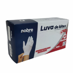 Luva de procedimento em l�tex com p� c/100 Nobre