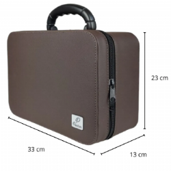 Maleta acad�mica 634 Panton - Marrom - Couro Uruguaio Sint�tico