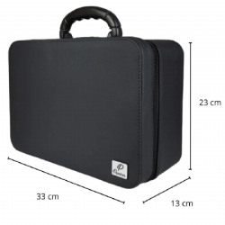 Maleta acad�mica 634 Panton - Preto - Couro Uruguaio Sint�tico