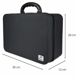 Maleta acad�mica 632 Panton - Preto - Couro Uruguaio Sint�tico