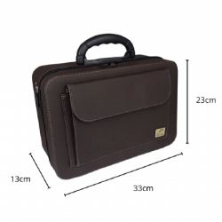 Maleta com divis�rias e al�a C136 Panton - Marrom - Couro Uruguaio Sint�tico