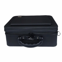 Maleta com divis�rias e al�a C136 Panton - Preto - Couro Uruguaio Sint�tico