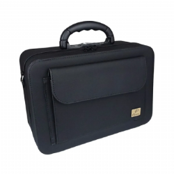 Maleta com divis�rias e al�a C136 Panton - Preto - Couro Uruguaio Sint�tico