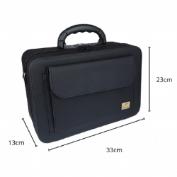 Maleta com divis�rias e al�a C136 Panton - Preto - Couro Uruguaio Sint�tico