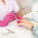 Luva de procedimento em ltex com p Rosa c/100 Unigloves